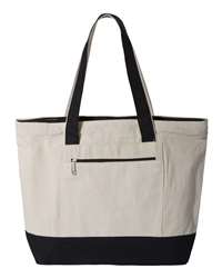 Q-Tees 11L Tri-Color Heavy Cotton Canvas Tote Bag