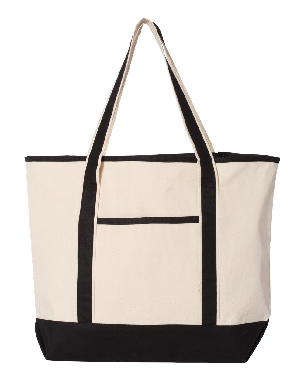 Q-Tees 34.6L Heavy Canvas Deluxe Tote Bag with Pockets