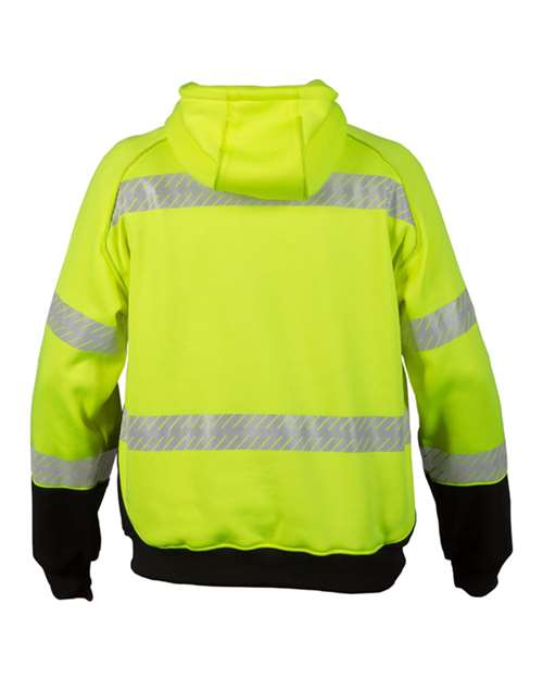 Kishigo Unisex High-Visibility Hooded Sweatshirt with Black Accents ANSI Class 3