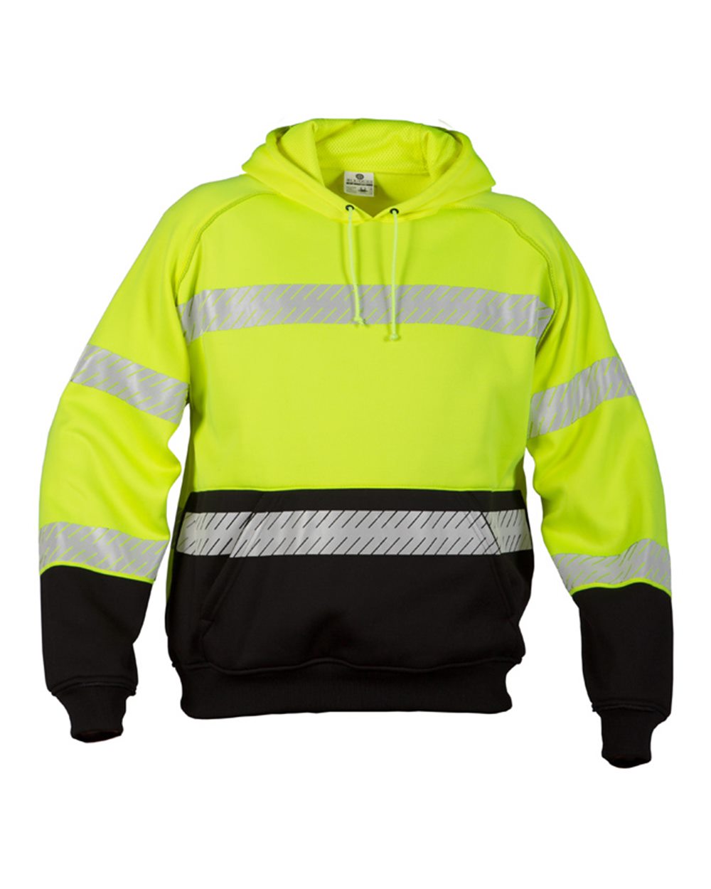 Kishigo Unisex High-Visibility Hooded Sweatshirt with Black Accents ANSI Class 3