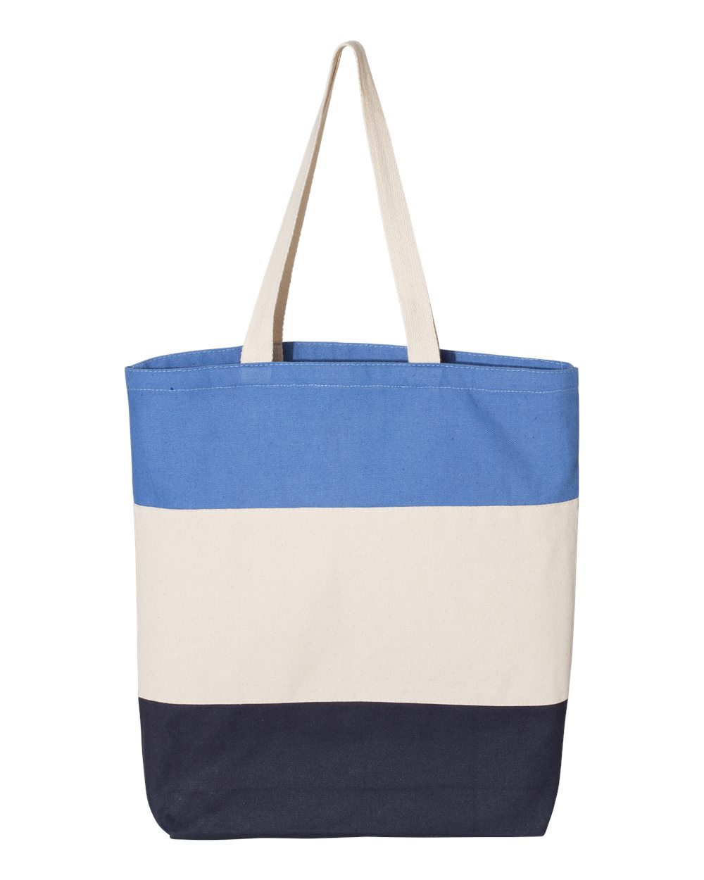 Q-Tees 11L Tri-Color Heavy Cotton Canvas Tote Bag
