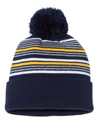Richardson Chunky Cable Knit Pom-Pom Beanie 13-inch Slouch Fit