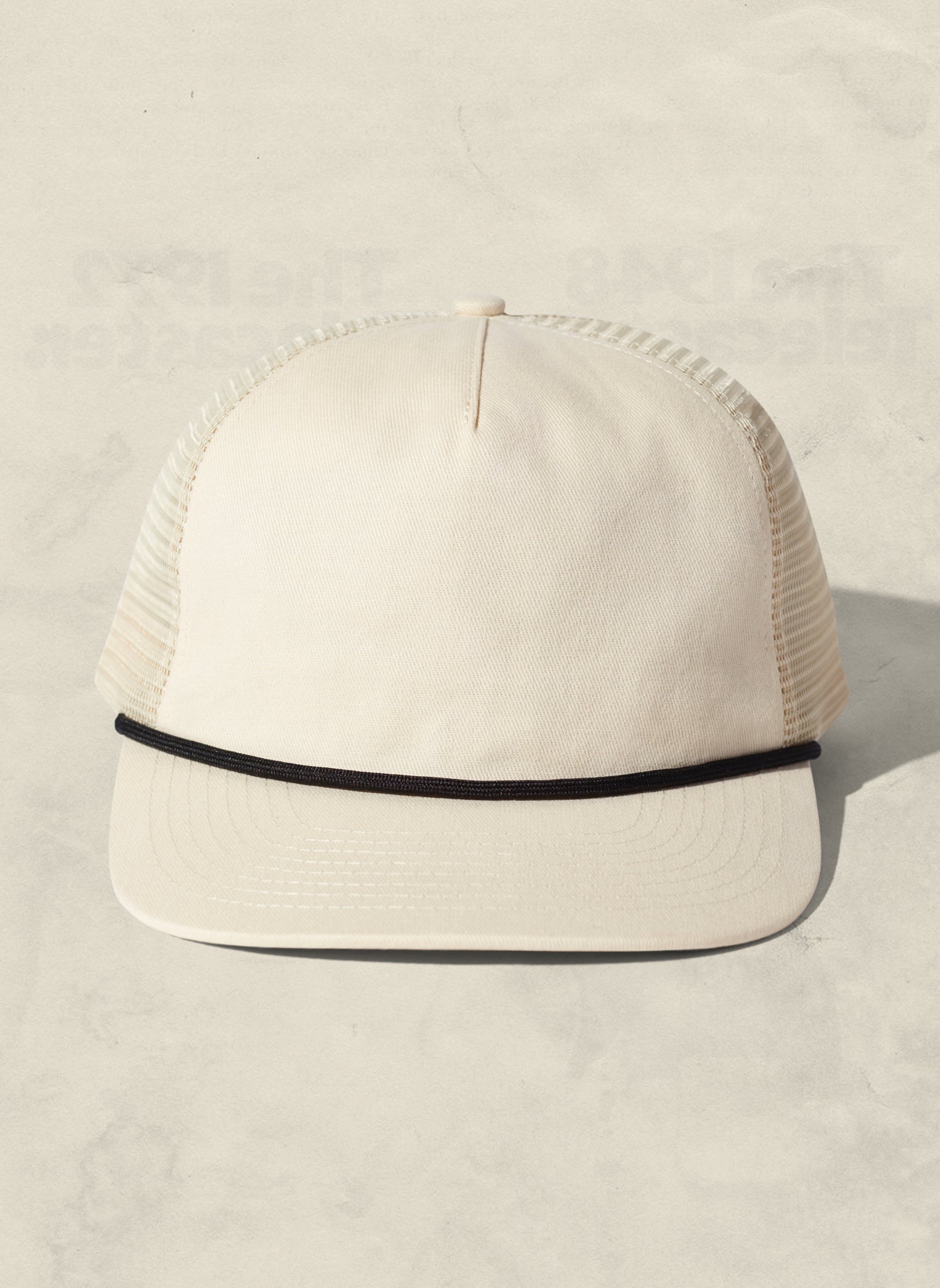 Brushed Cotton Rope Trucker Hat with Curved Brim Snapback