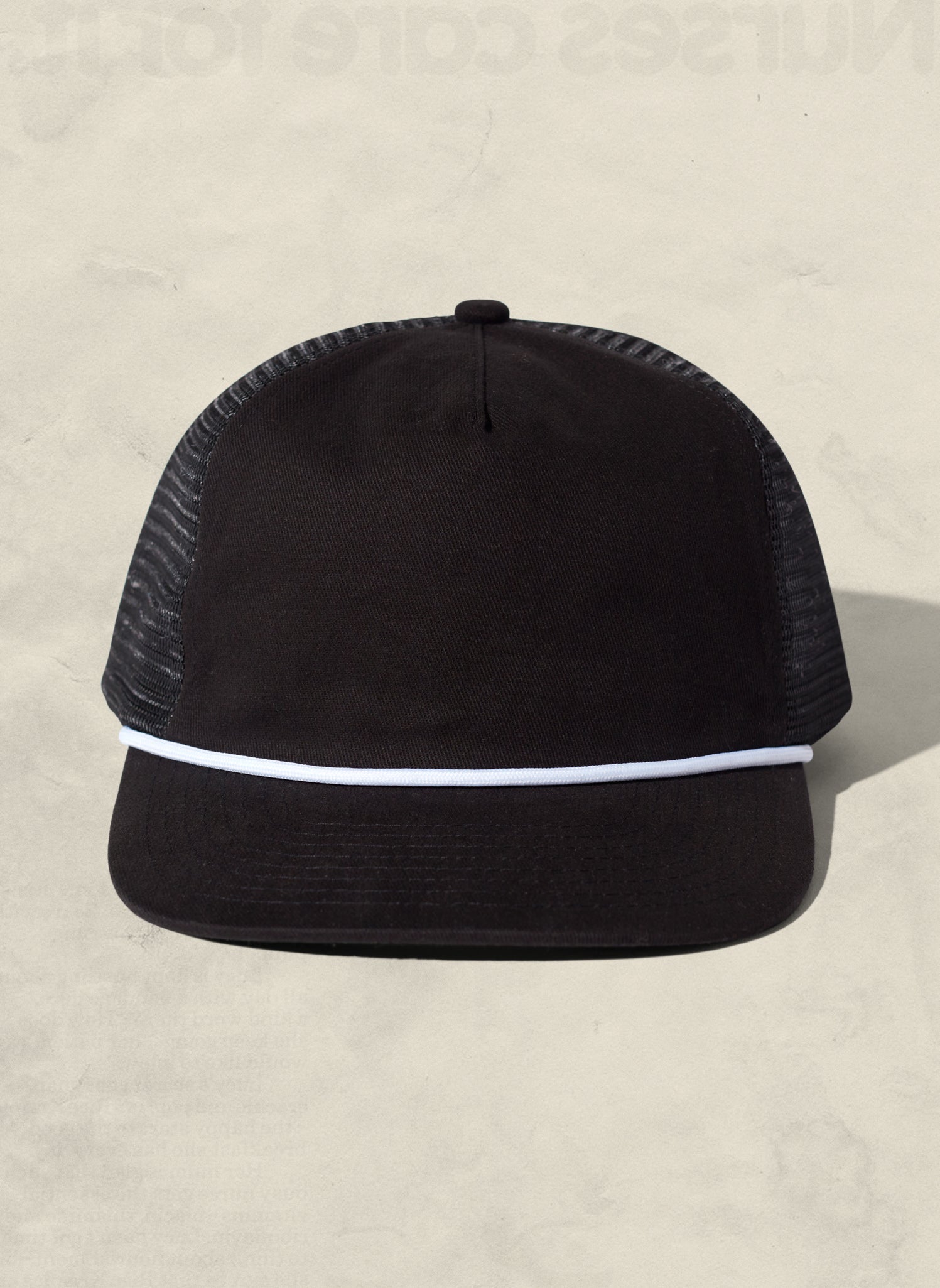 Brushed Cotton Rope Trucker Hat with Curved Brim Snapback