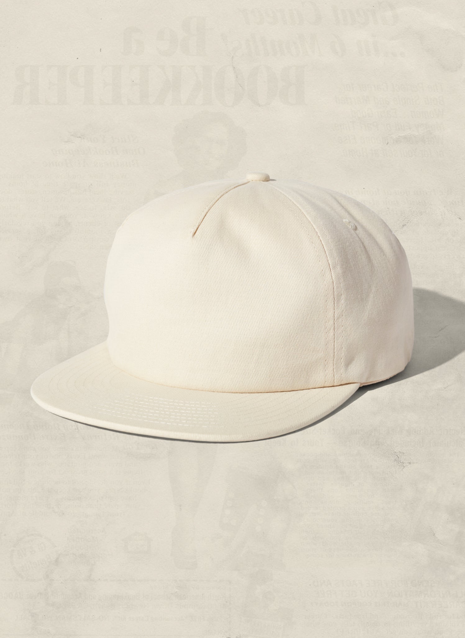 Brushed Cotton 5-Panel Field Trip Snapback Hat Adjustable Closure