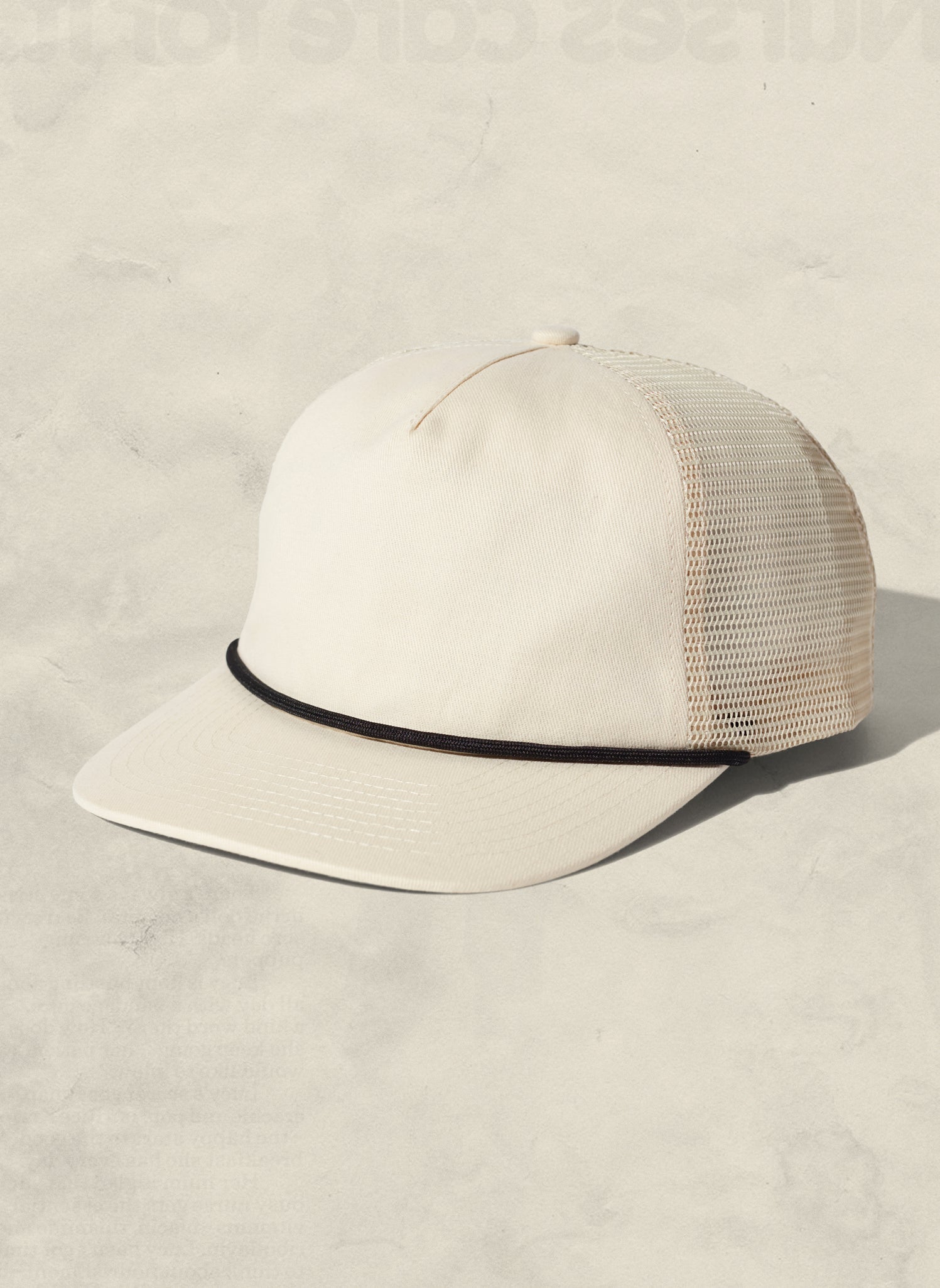 Brushed Cotton Rope Trucker Hat with Curved Brim Snapback