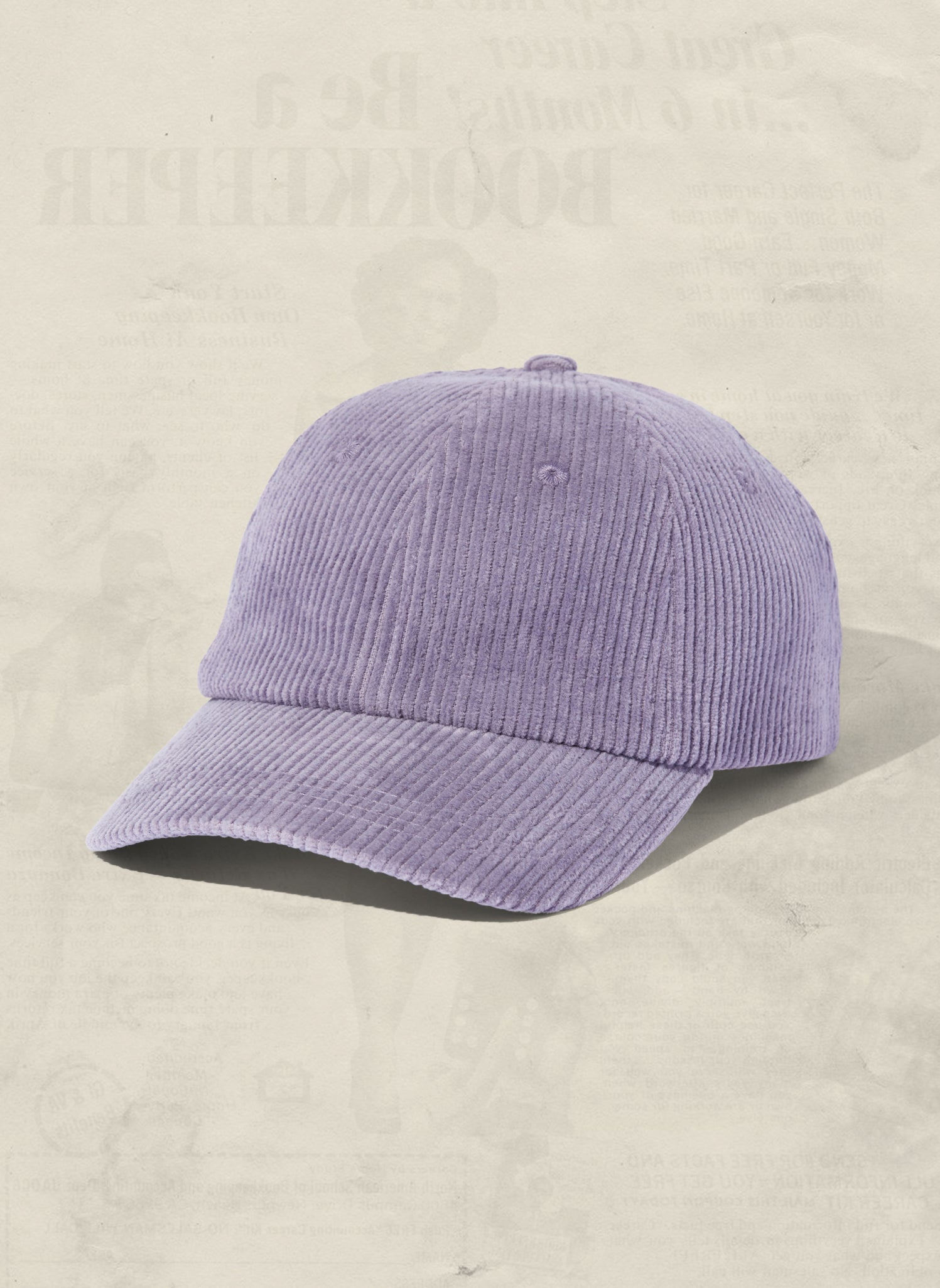 Corduroy Unstructured Dad Hat with Curved Brim and Brass Clasp