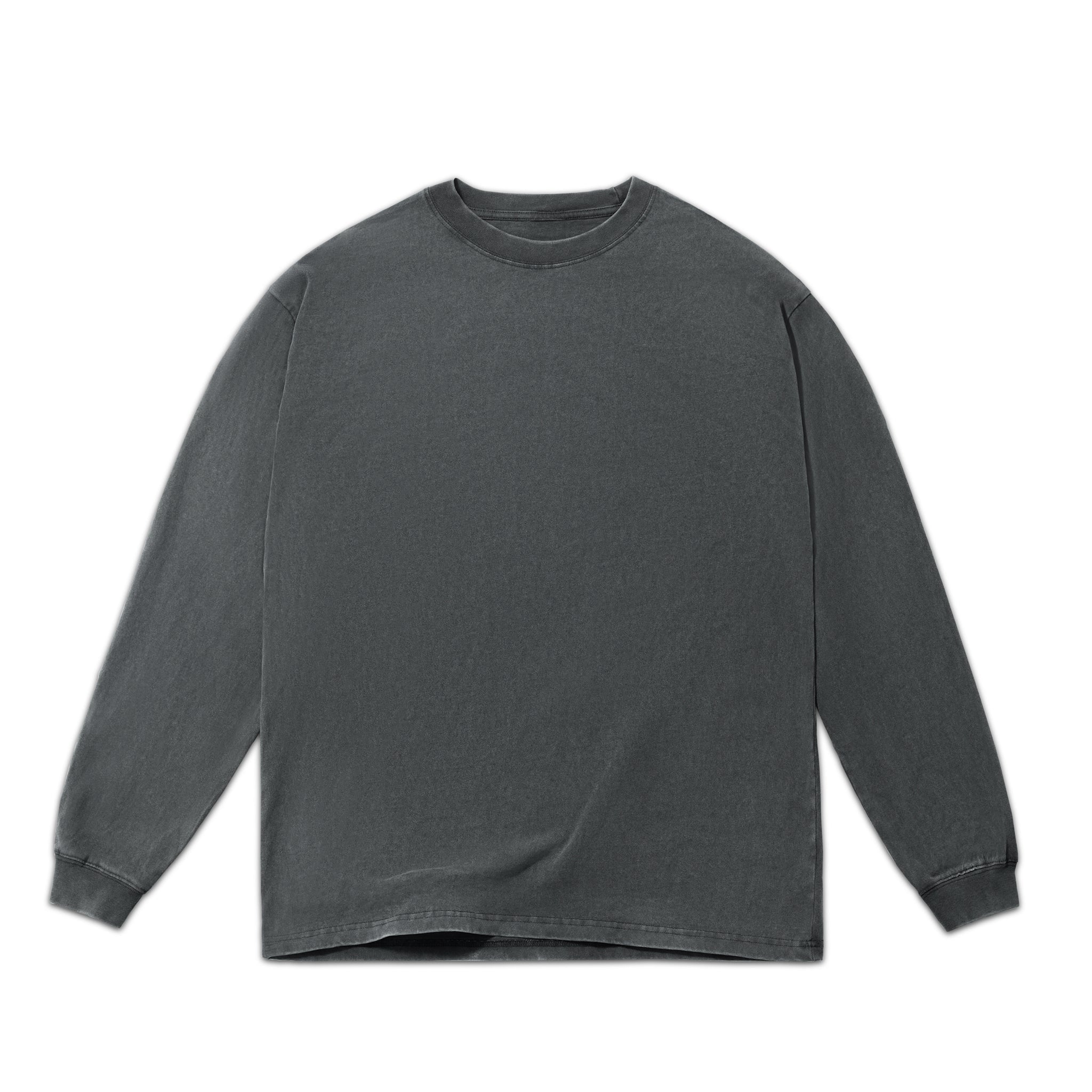 Oversized Box Long Sleeve Tee 7.5oz Cotton Vintage Snow Wash