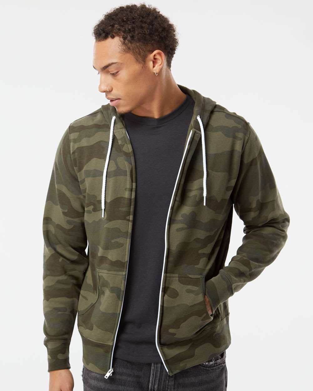Independent Trading Co. Unisex Lightweight Full-Zip Hooded Fleece Sweatshirt