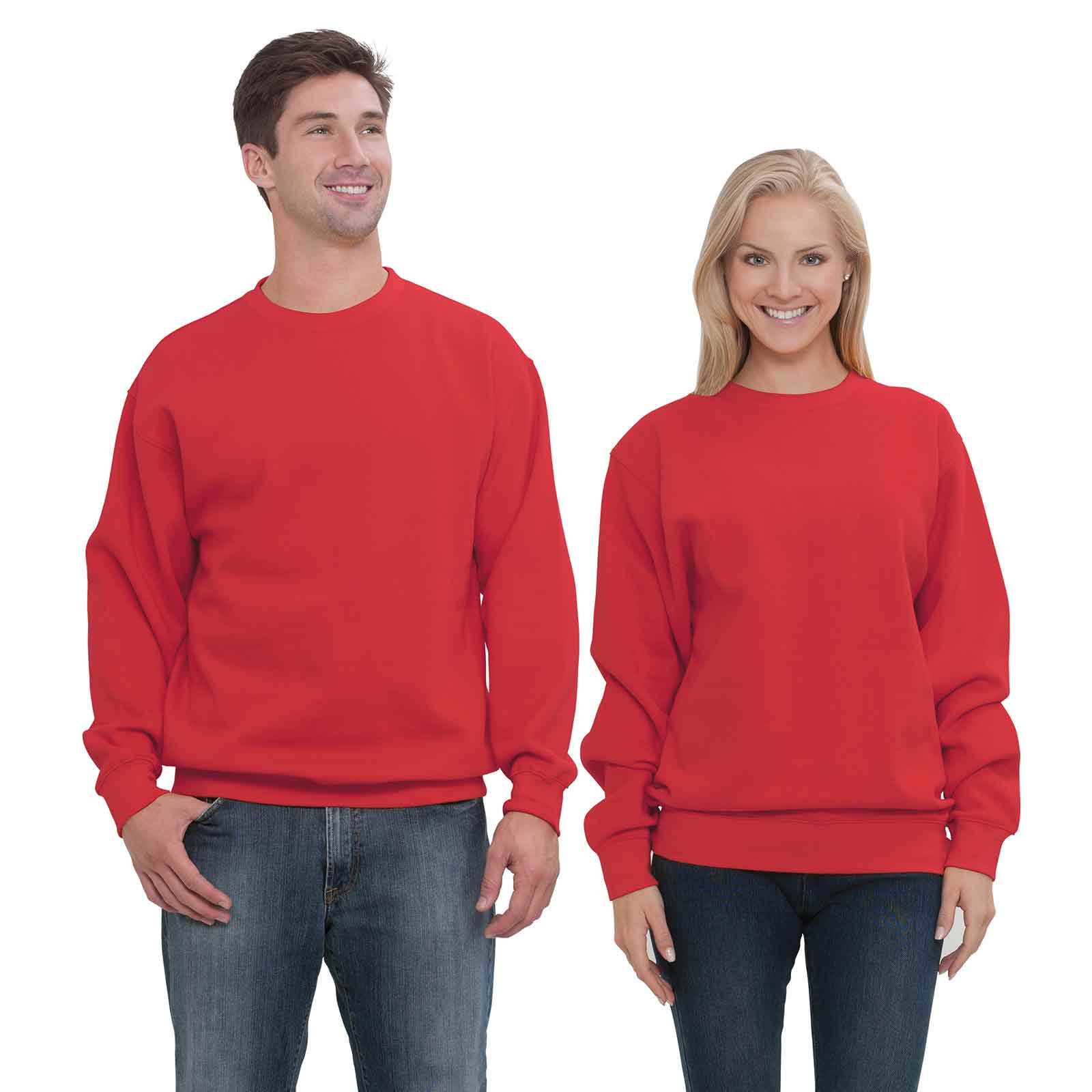Premium Unisex Cotton Blend Fleece Crewneck Sweatshirt - Durable, Pill-Resistant, Comfort Fit