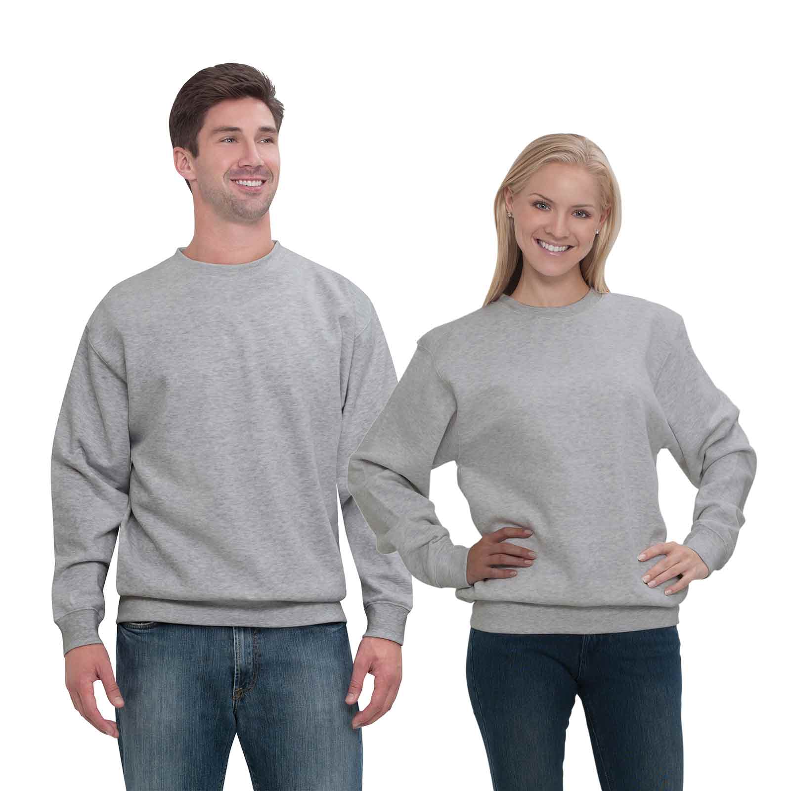Premium Unisex Cotton Blend Fleece Crewneck Sweatshirt - Durable, Pill-Resistant, Comfort Fit