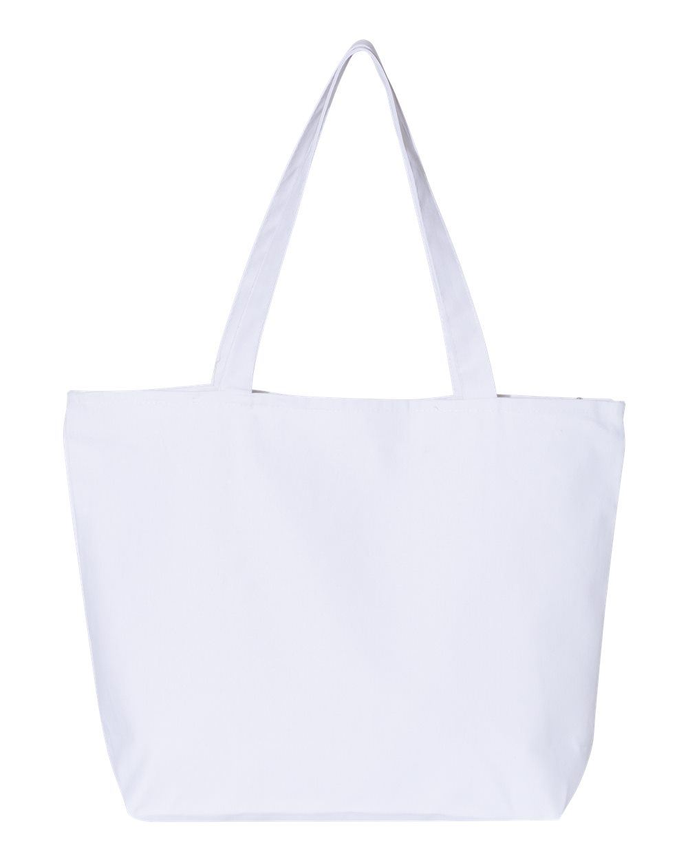 Q-Tees 25L Heavy Cotton Canvas Zippered Tote Bag with Pocket