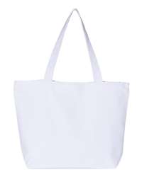 Q-Tees 25L Heavy Cotton Canvas Zippered Tote Bag with Pocket
