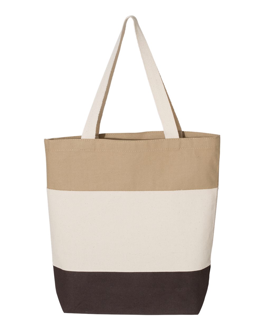 Q-Tees 11L Tri-Color Heavy Cotton Canvas Tote Bag