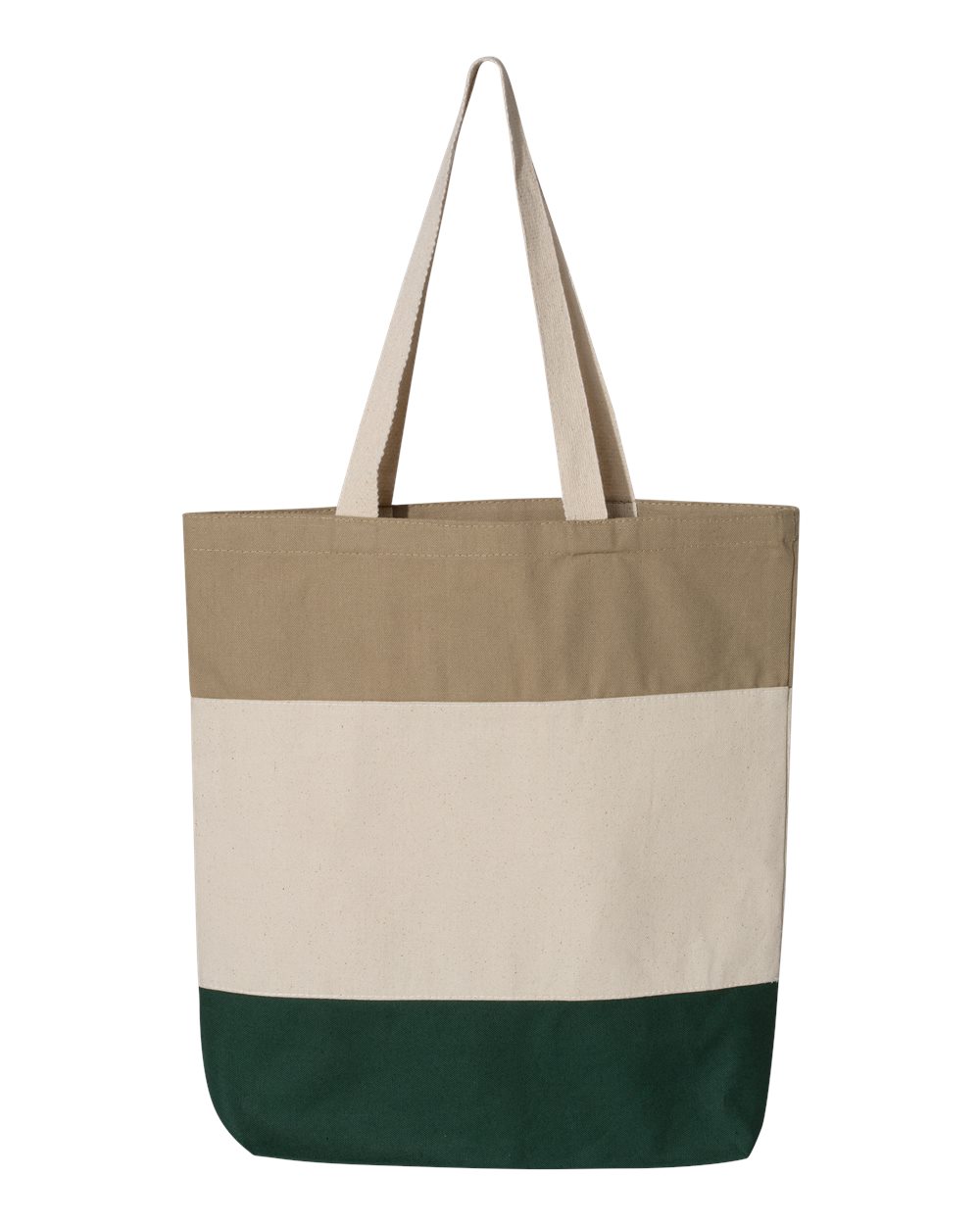 Q-Tees 11L Tri-Color Heavy Cotton Canvas Tote Bag