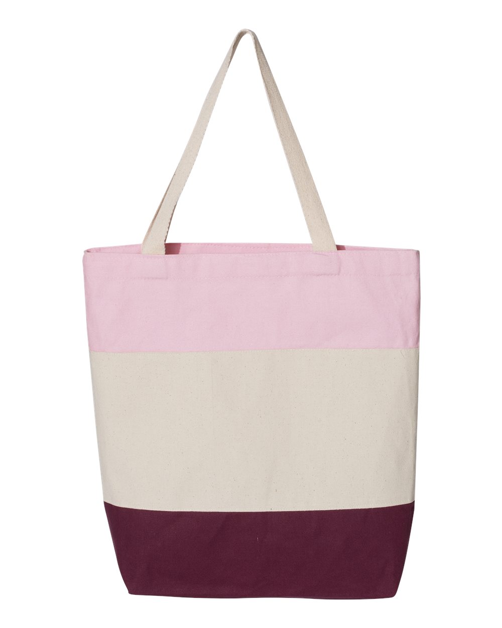 Q-Tees 11L Tri-Color Heavy Cotton Canvas Tote Bag