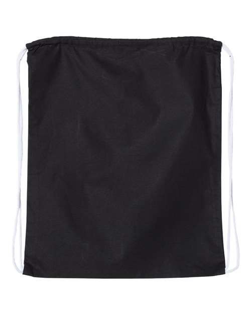 Q-Tees Large Economical Cotton Drawstring Sport Pack Tote Bag