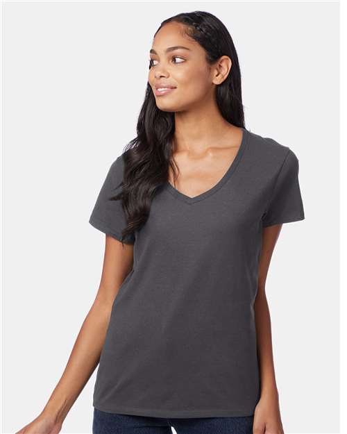 Hanes Women's Perfect-T V-Neck T-Shirt: Soft Ring-Spun Cotton, Feminine Fit