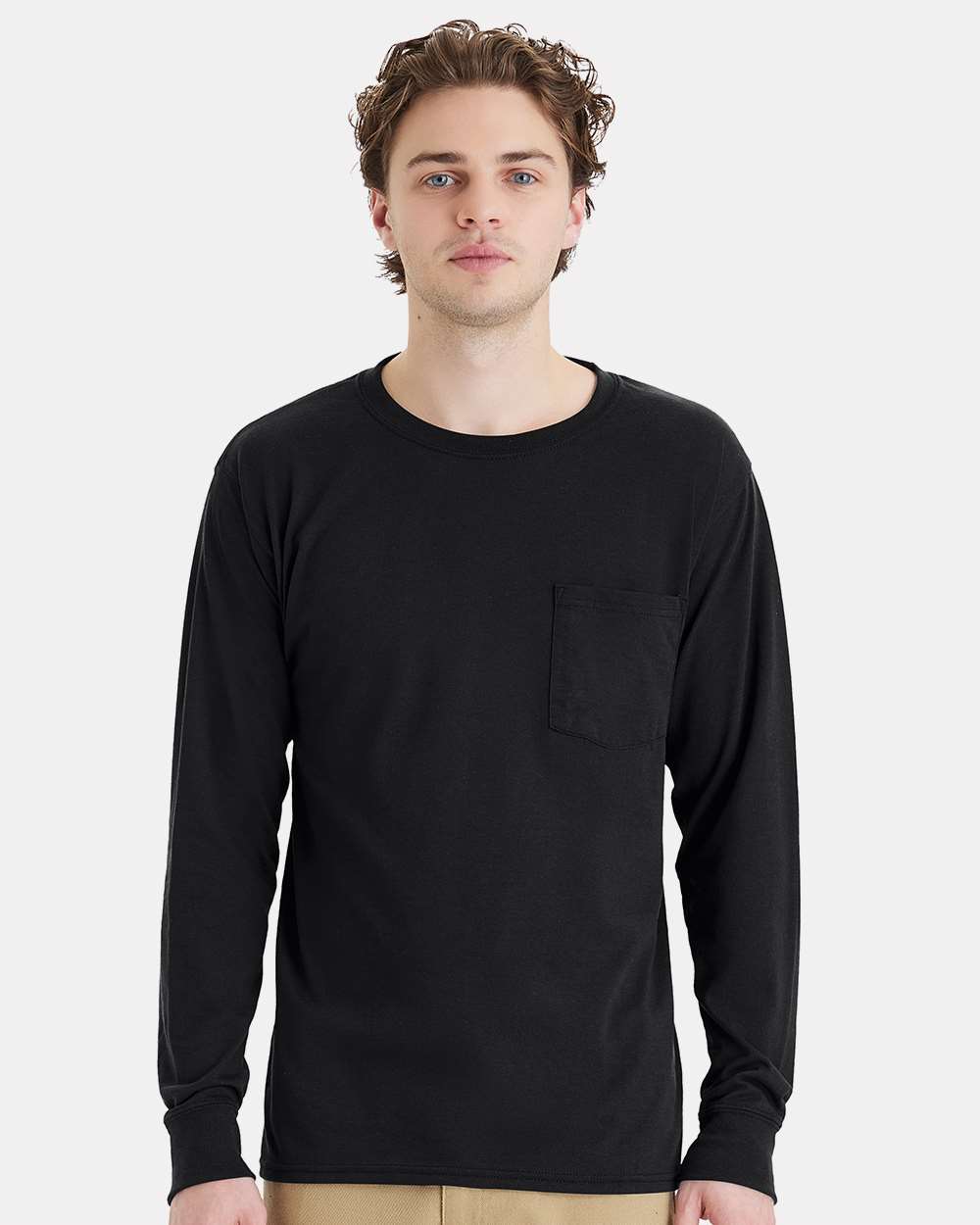 Hanes Unisex Workwear Long Sleeve Pocket T-Shirt - W120