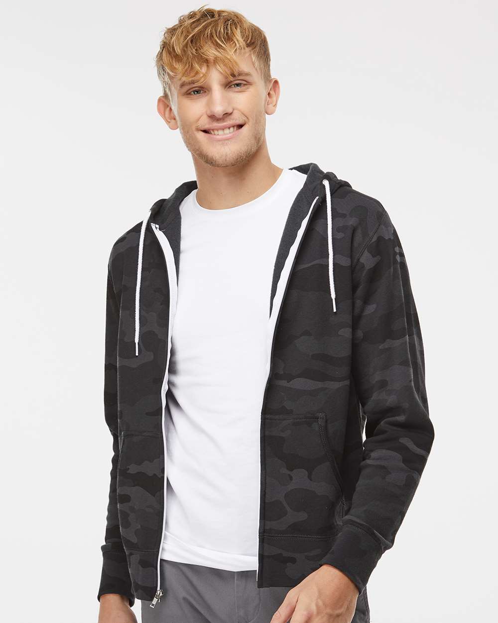 Independent Trading Co. Unisex Lightweight Full-Zip Hooded Fleece Sweatshirt