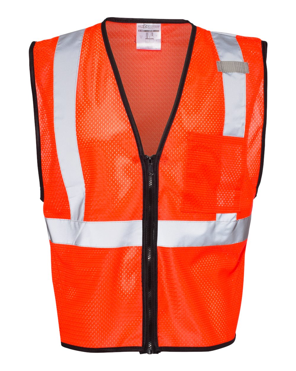 Kishigo ANSI/ISEA Class 2 High-Visibility Mesh Safety Vest with Zipper Closure
