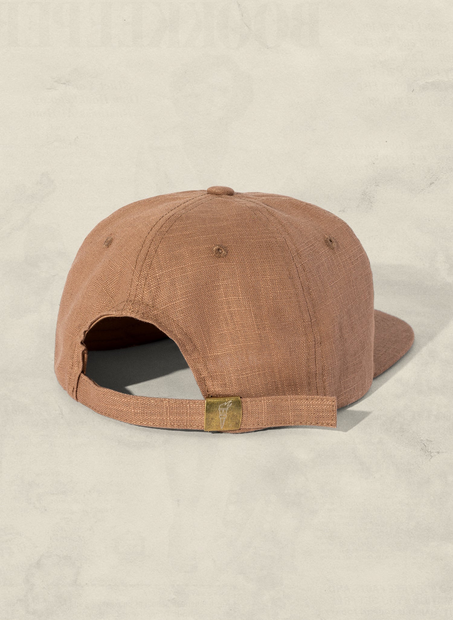 Unstructured Hemp-Cotton Field Trip Hat with Brass Strap Vintage Workwear