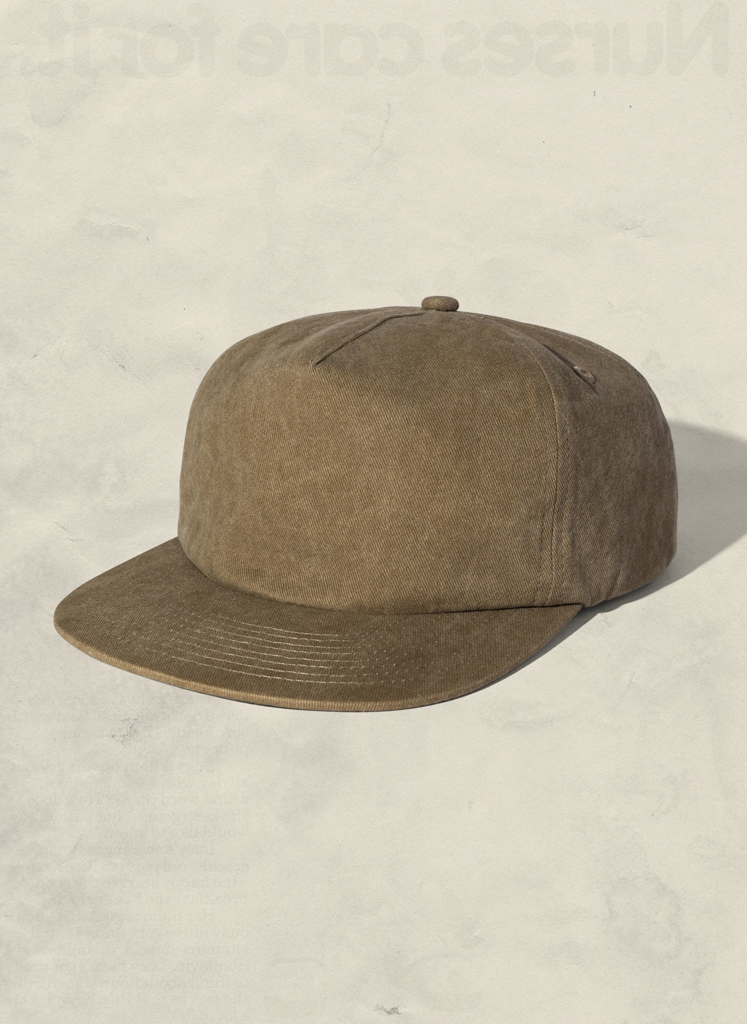 Washed Cotton Twill 5-Panel Unstructured Field Trip Hat Adjustable Strap