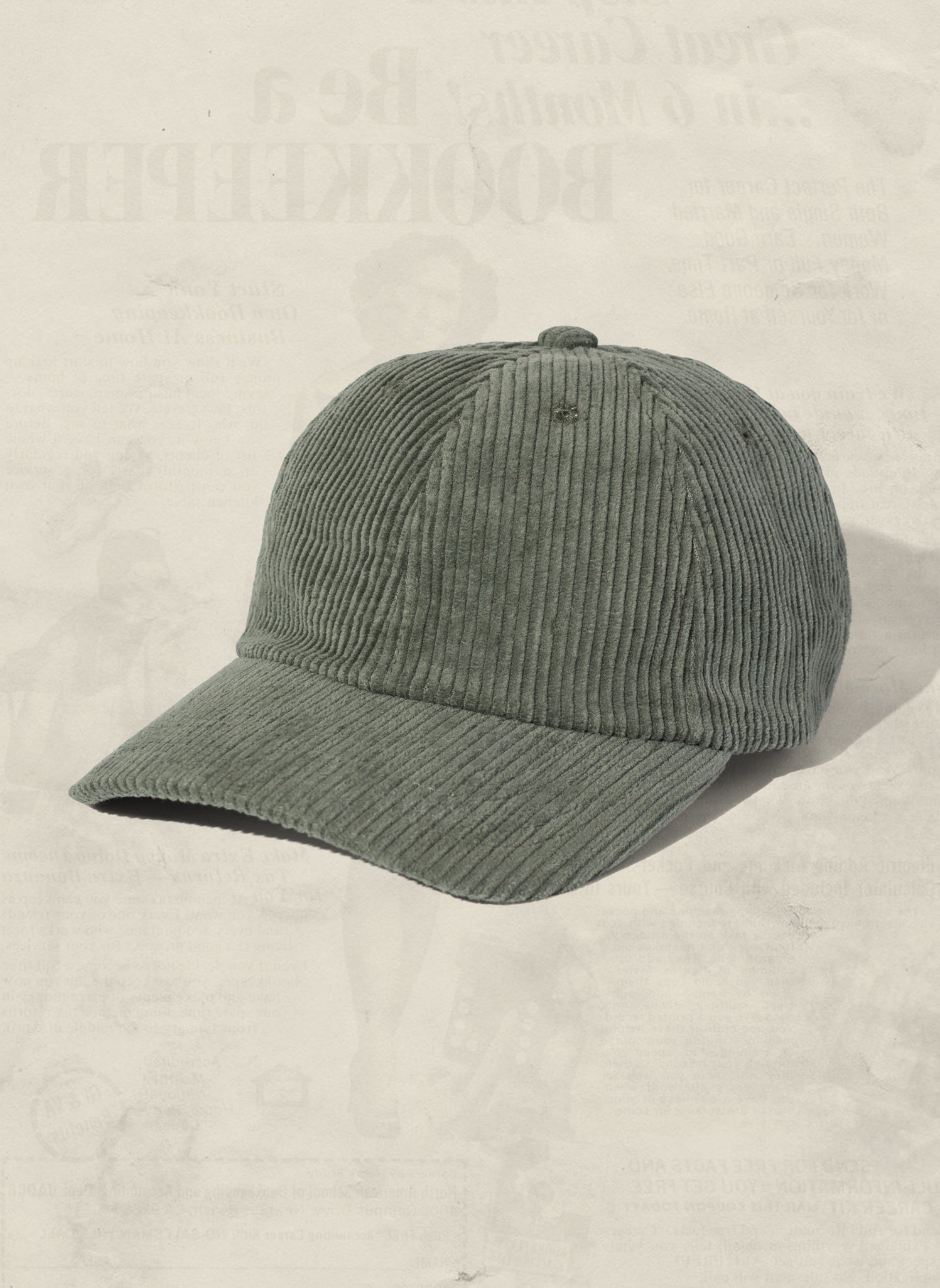 Corduroy Unstructured Dad Hat with Curved Brim and Brass Clasp