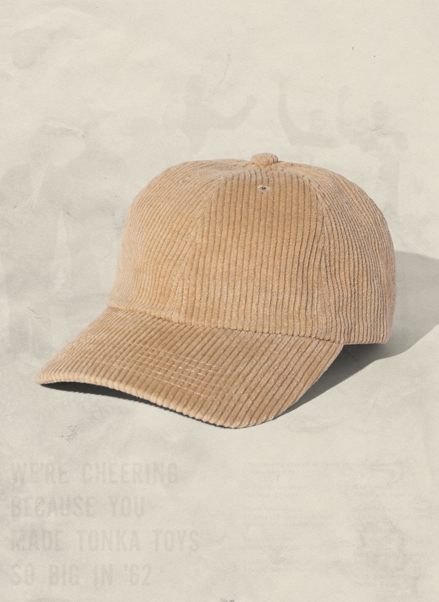 Corduroy Unstructured Dad Hat with Curved Brim and Brass Clasp