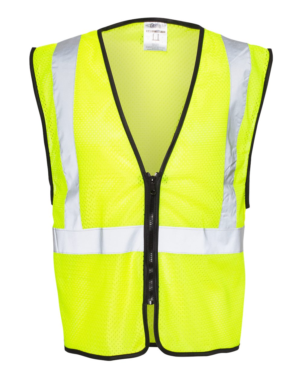 Kishigo Unisex Zippered Mesh Economy Class 2 Vest Lime Orange