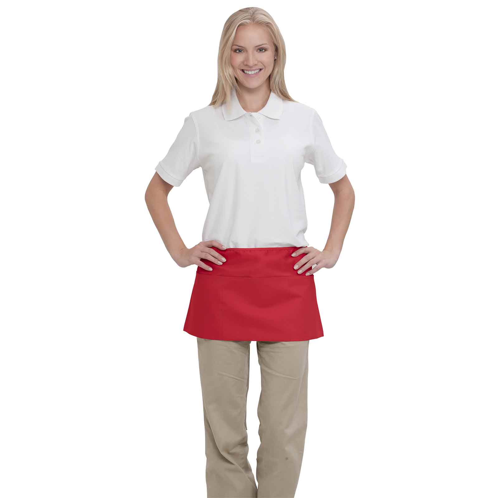 Durable Cotton-Blend 3-Pocket Waist Apron with 40-inch Tie