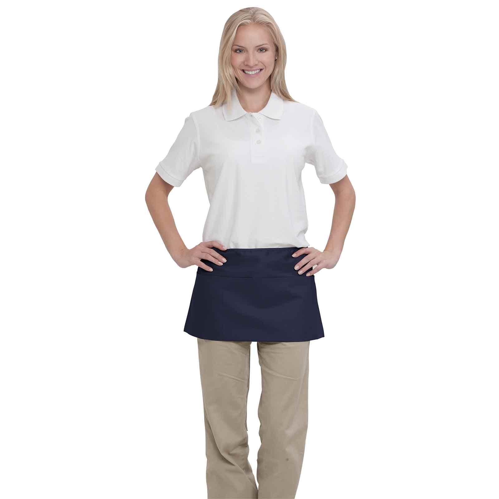 Durable Cotton-Blend 3-Pocket Waist Apron with 40-inch Tie