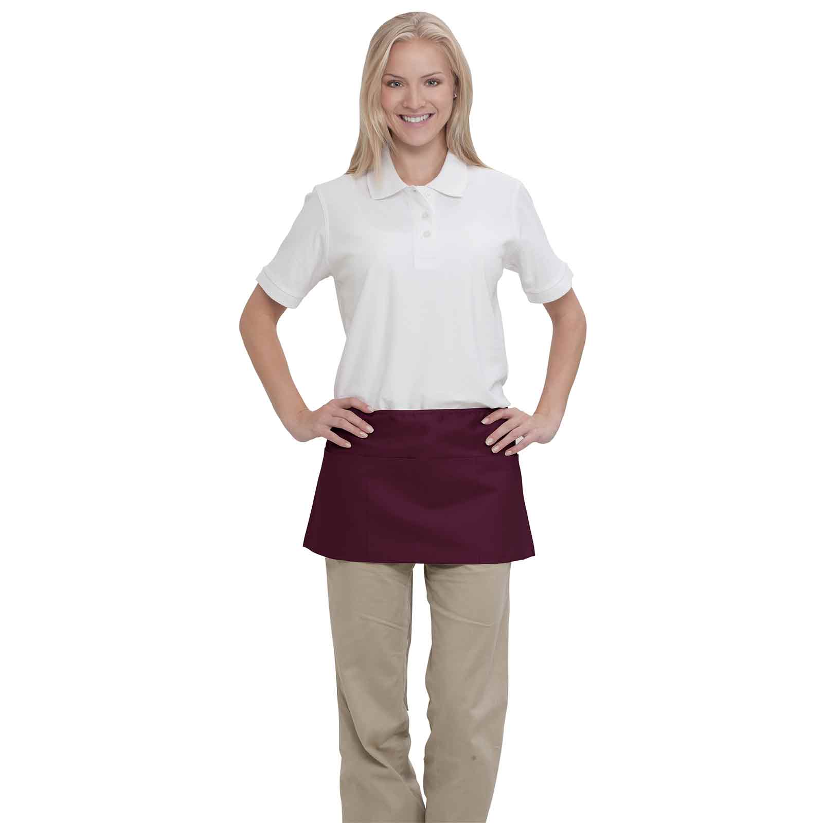 Durable Cotton-Blend 3-Pocket Waist Apron with 40-inch Tie