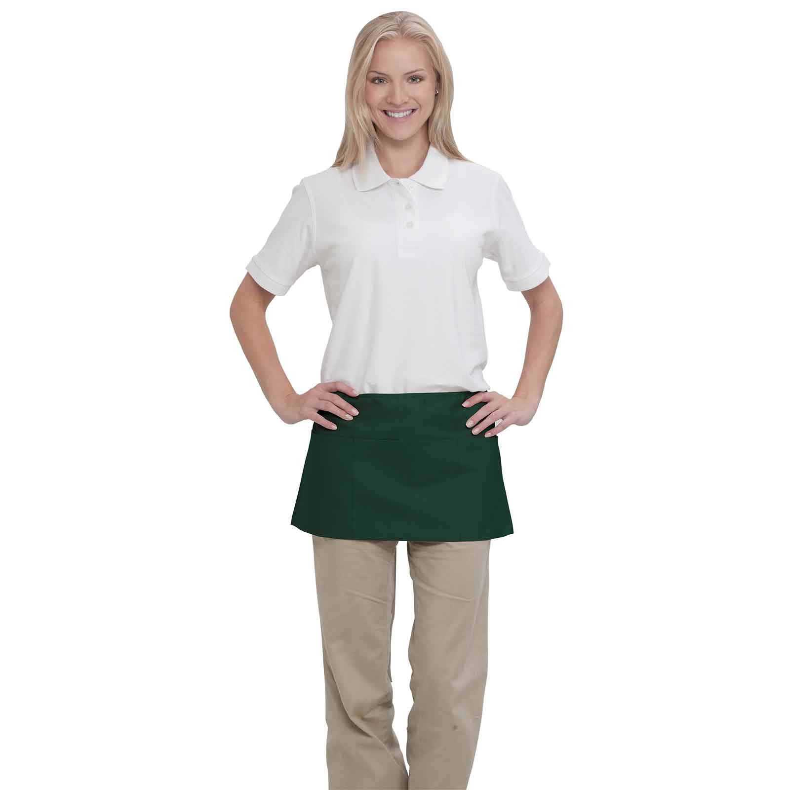 Durable Cotton-Blend 3-Pocket Waist Apron with 40-inch Tie