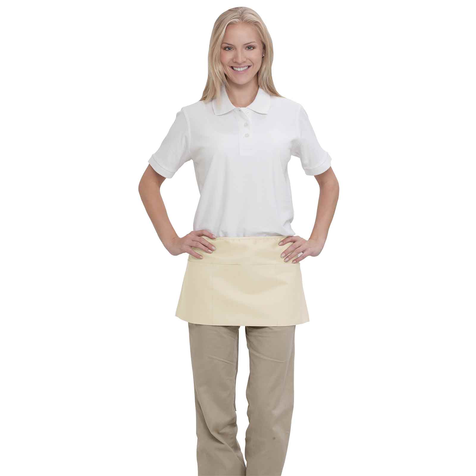 Durable Cotton-Blend 3-Pocket Waist Apron with 40-inch Tie