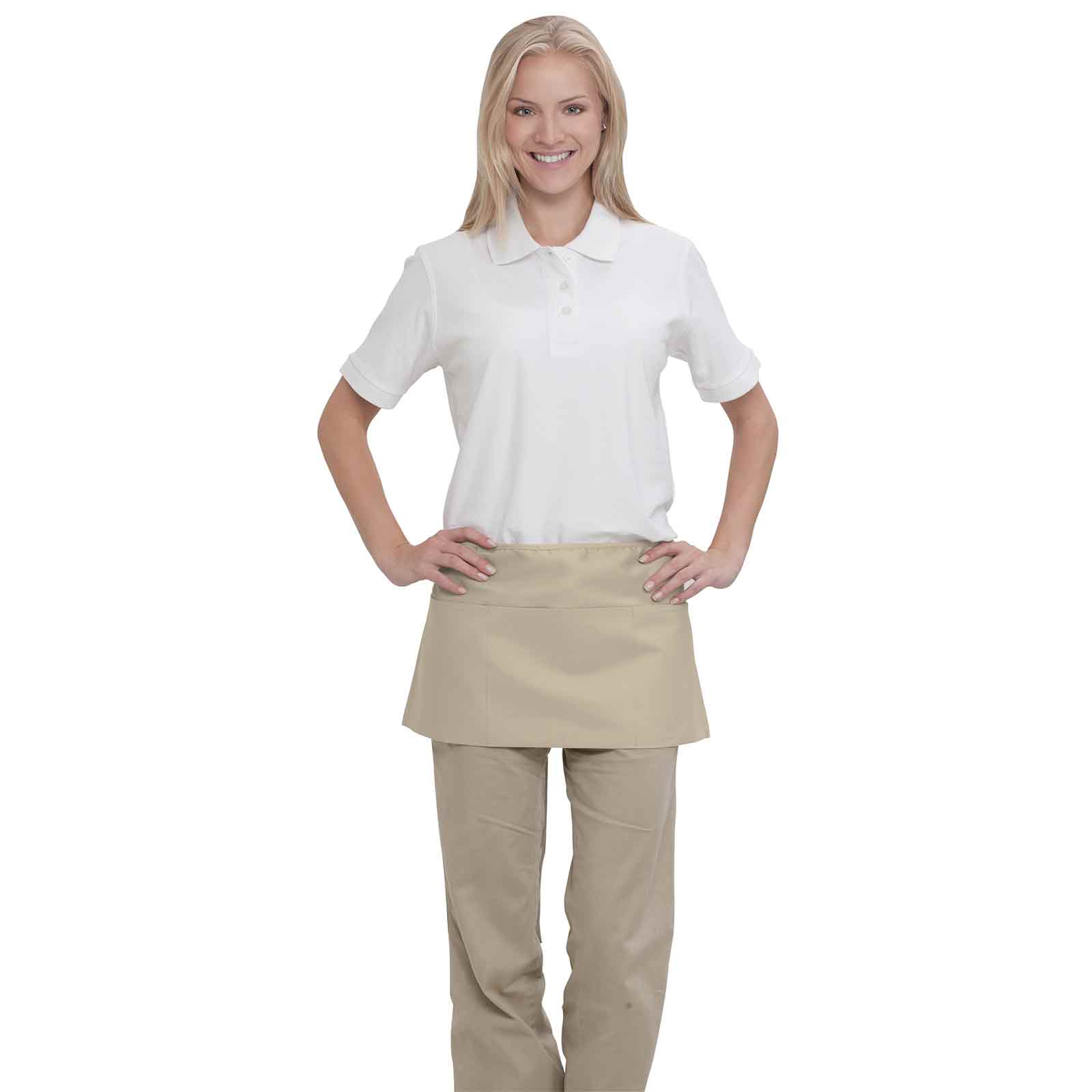 Durable Cotton-Blend 3-Pocket Waist Apron with 40-inch Tie