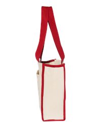 Q-Tees 14L Canvas Tote Bag with Contrast Handles, Front Pocket