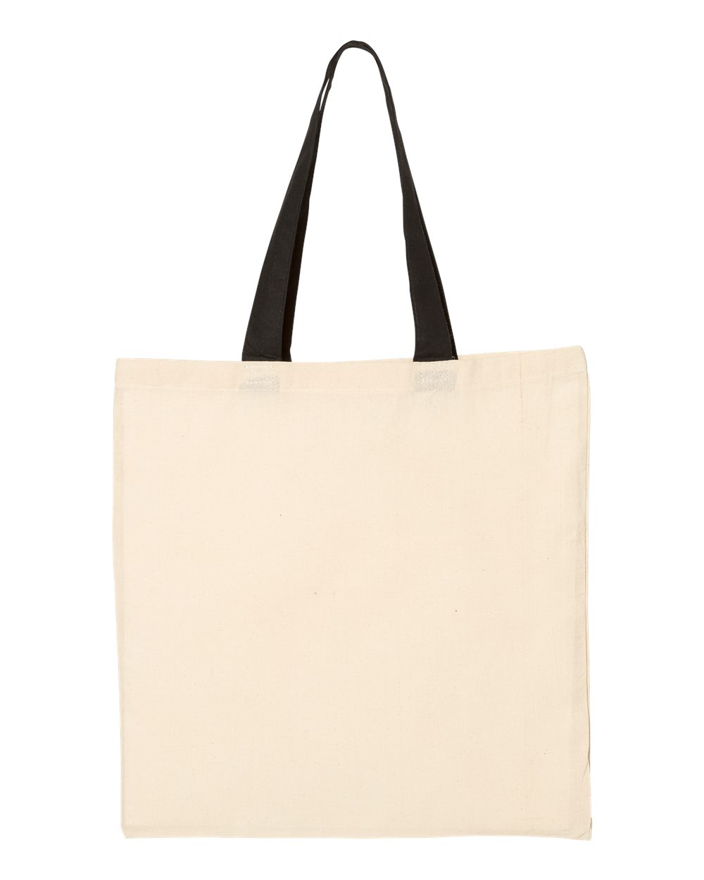 Q-Tees Economical Natural Cotton Tote with Contrast Handles