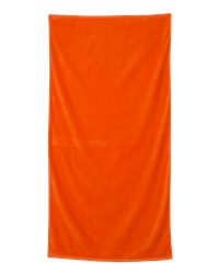 Q-Tees Fringed Fingertip Cotton Towel, Velour and Terry Finish