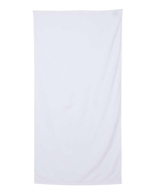 Q-Tees Velour Beach Towel 100% Cotton Hemmed 30x60 Inch Large