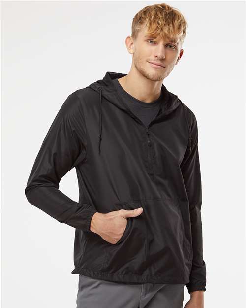 Independent Trading Co. Lightweight Quarter-Zip Water-Resistant Windbreaker Jacket