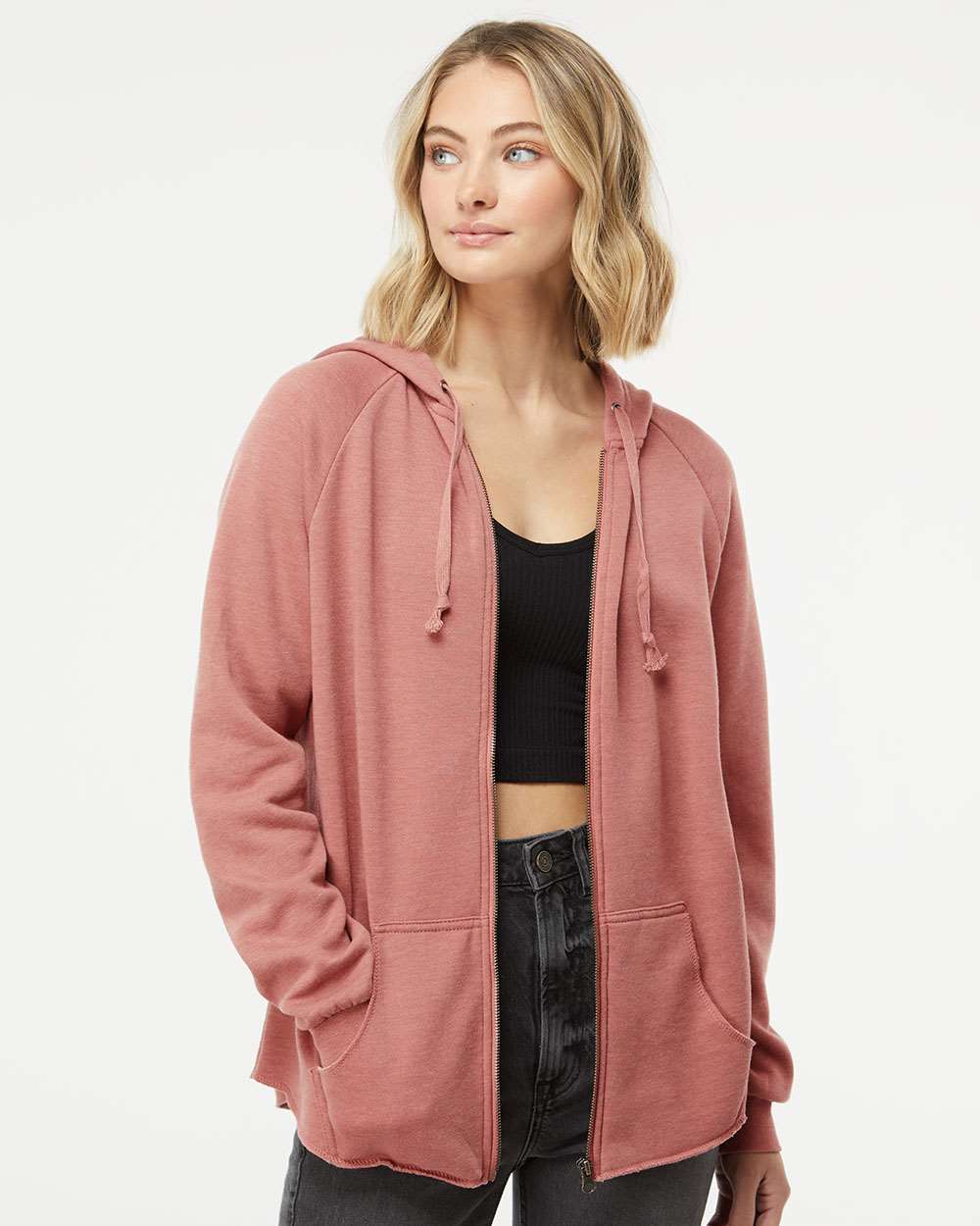 Women's California Wave Wash Full-Zip Hooded Sweatshirt Lightweight