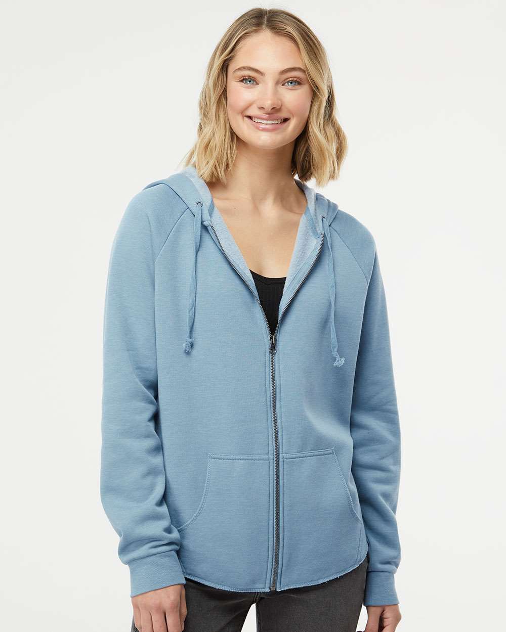 Women's California Wave Wash Full-Zip Hooded Sweatshirt Lightweight