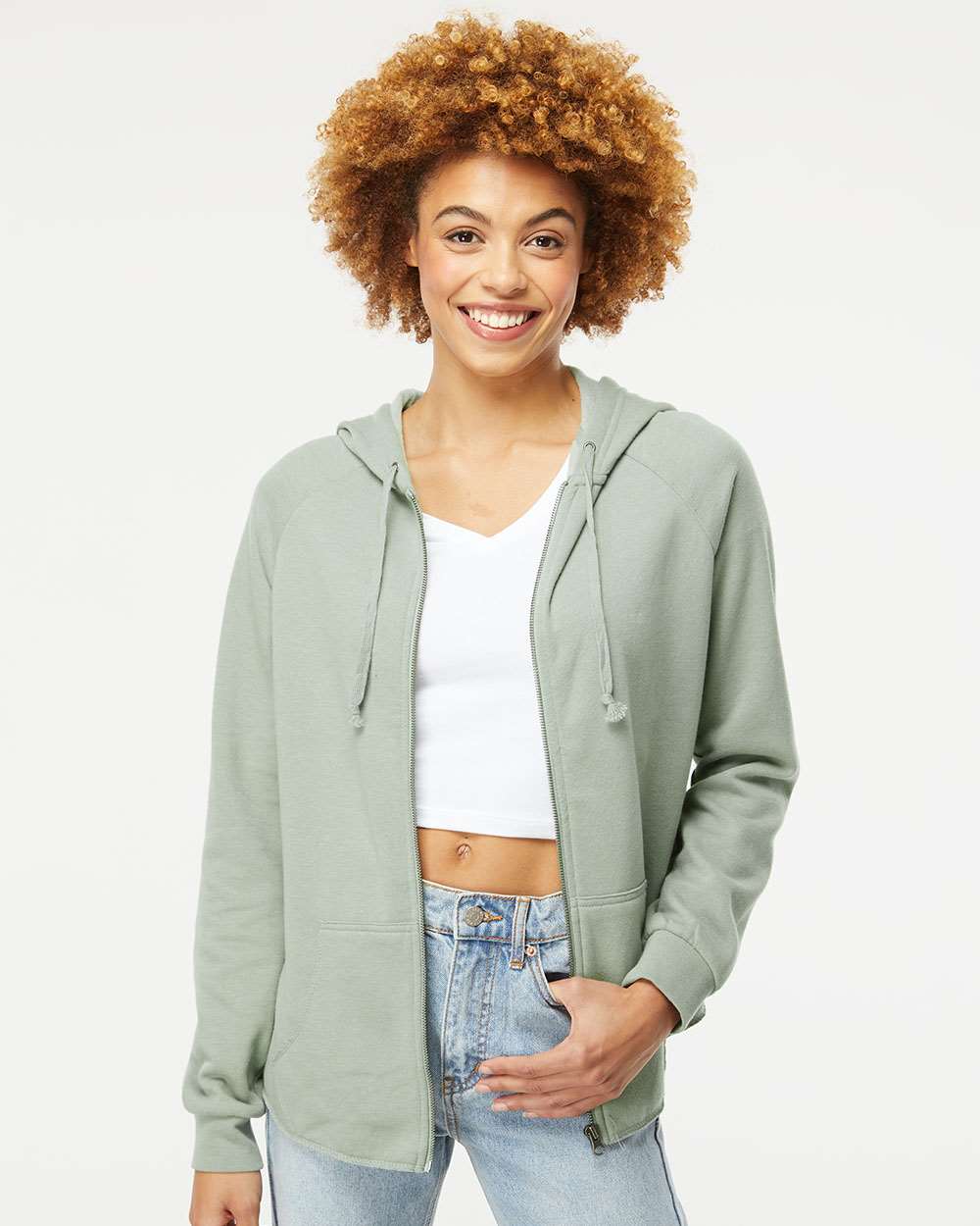 Women's California Wave Wash Full-Zip Hooded Sweatshirt Lightweight