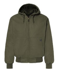 Men's Heavy-Duty Water-Repellent Cotton Duck Hooded Jacket with Pockets