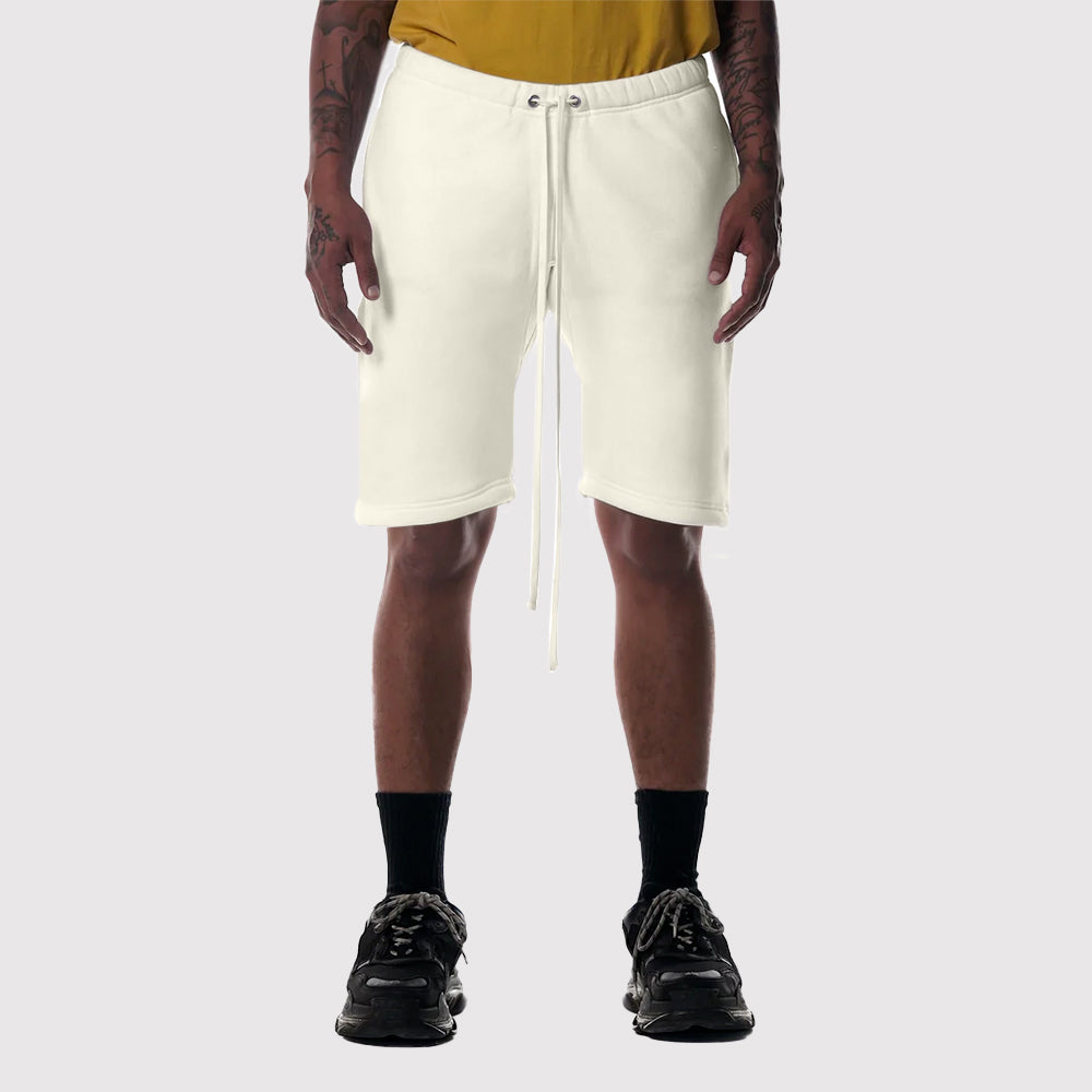 Heavyweight 3-End Fleece Drop-Crotch Combed Cotton Shorts with Drawcords
