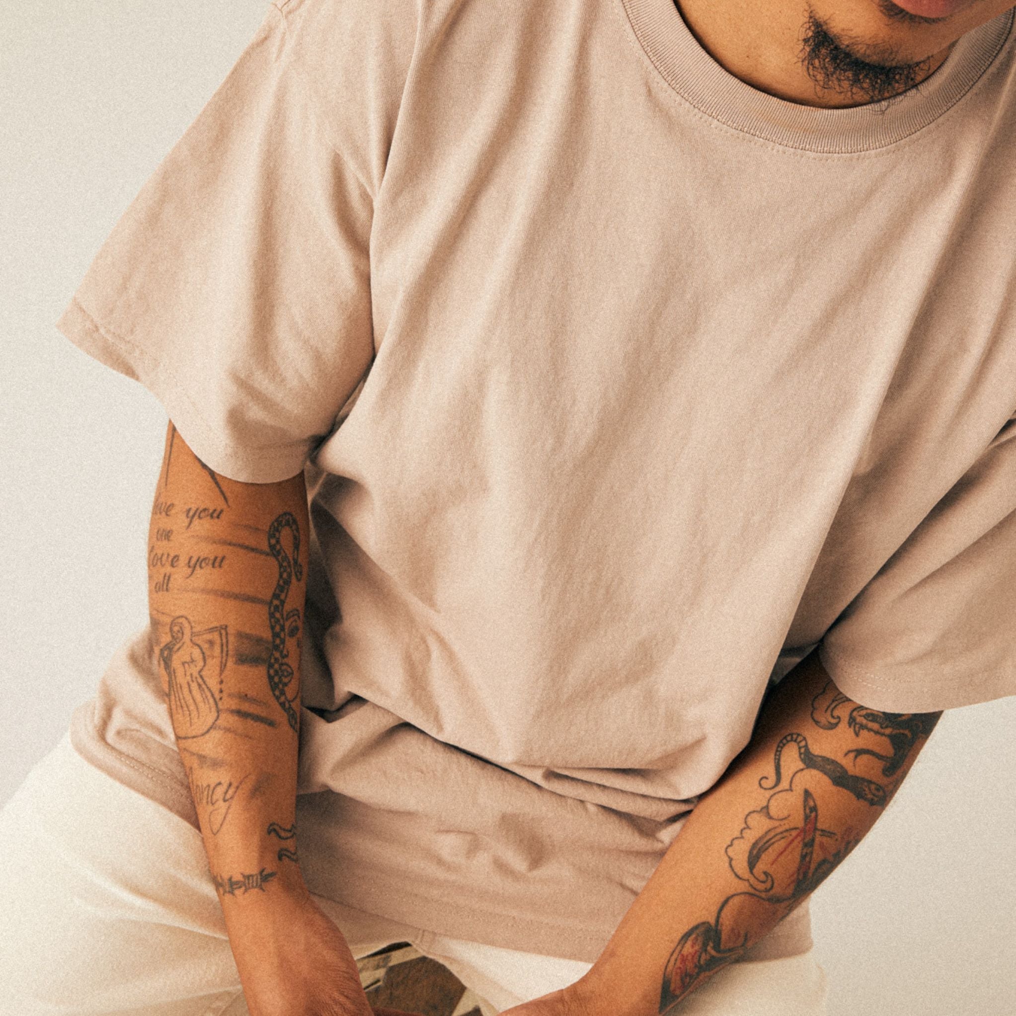 Durable Heavyweight 9oz Cotton Oversized Drop Shoulder Vintage Wash T-Shirt