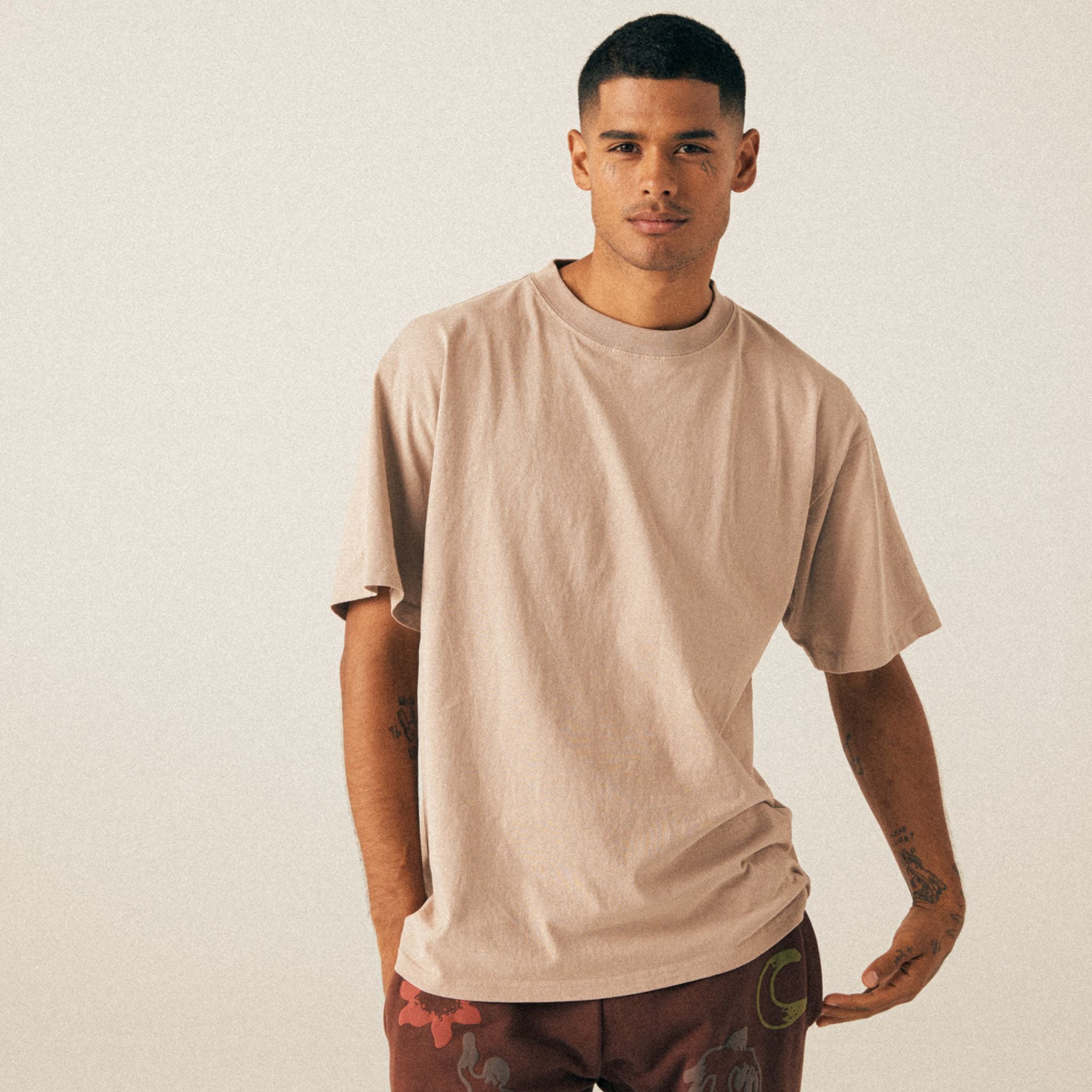 Durable Heavyweight 9oz Cotton Oversized Drop Shoulder Vintage Wash T-Shirt