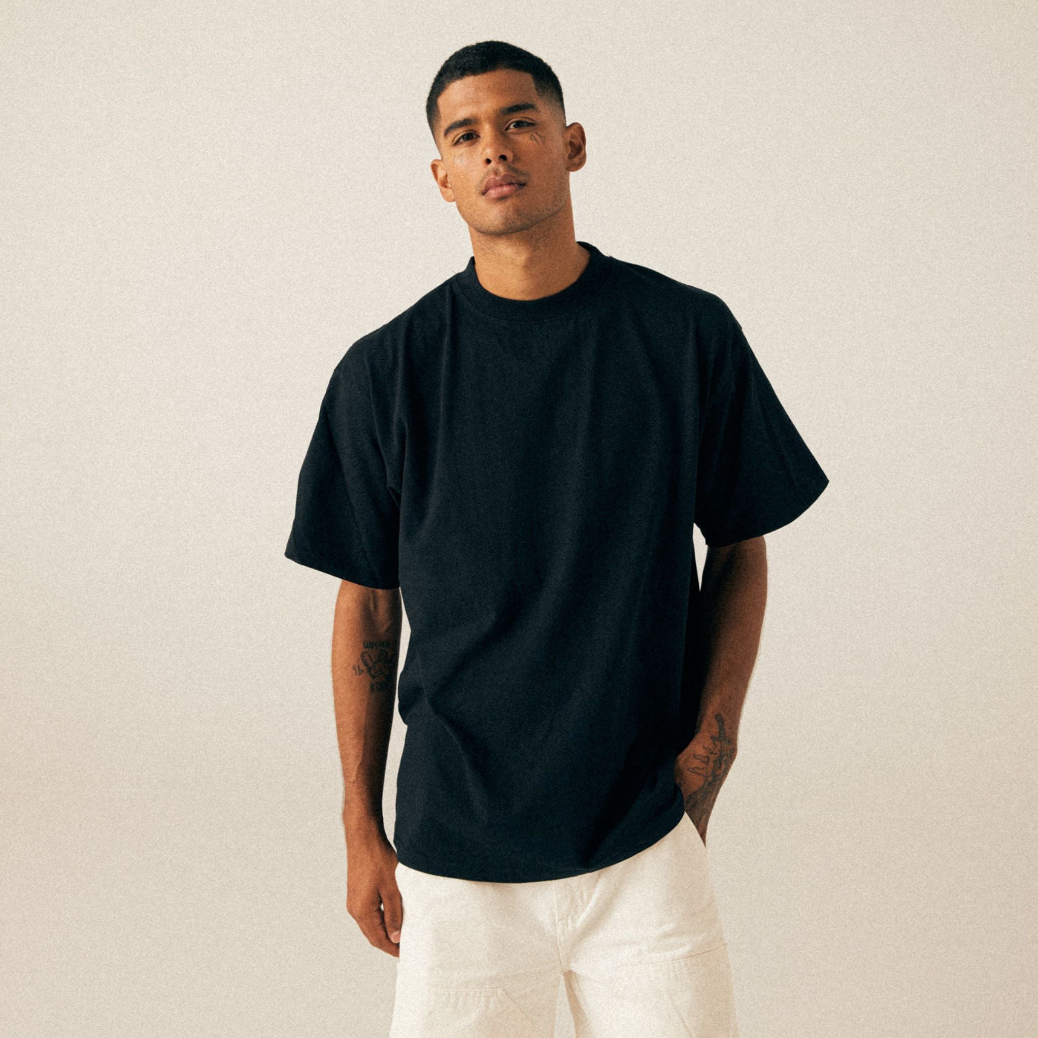 Durable Heavyweight 9oz Cotton Oversized Drop Shoulder Vintage Wash T-Shirt
