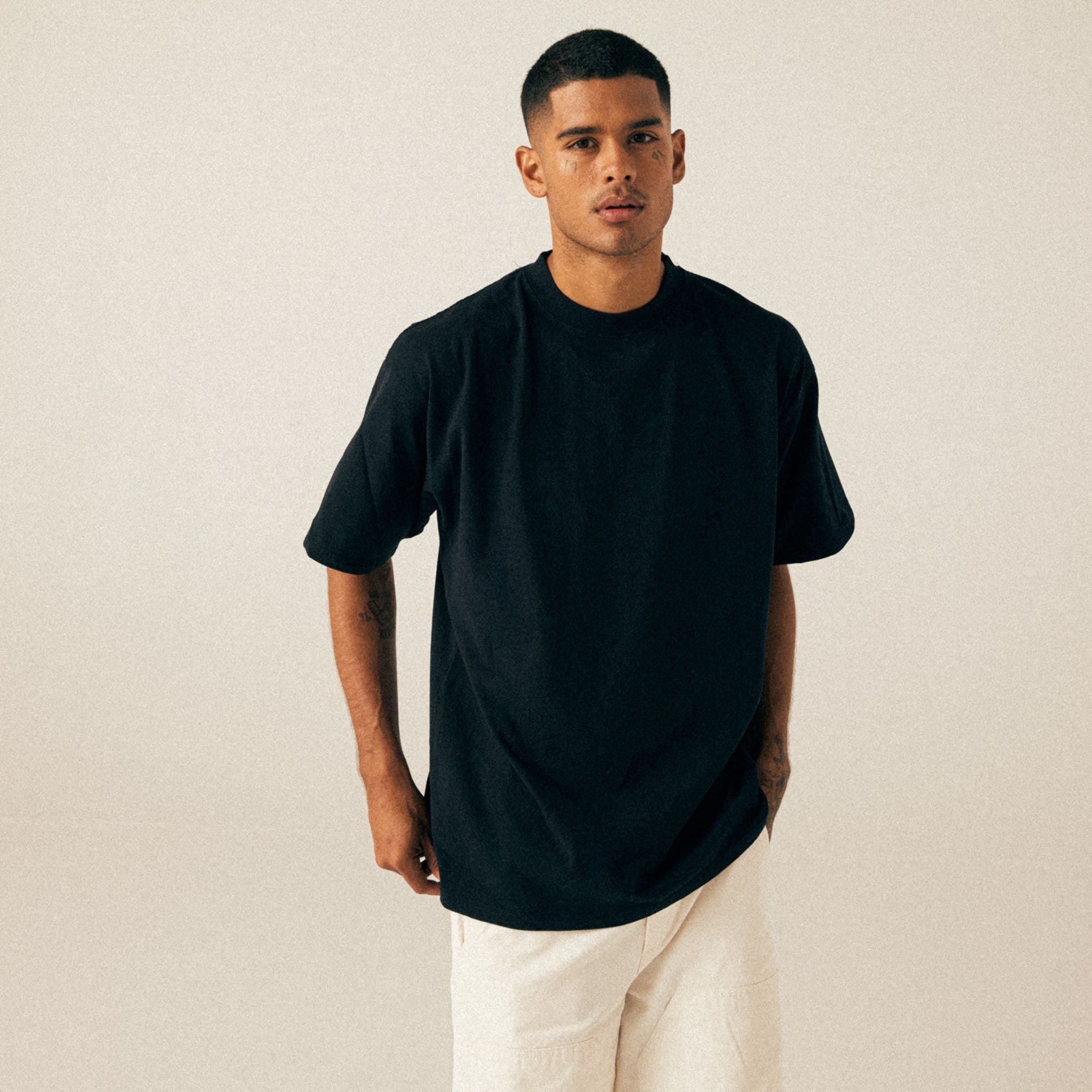 Durable Heavyweight 9oz Cotton Oversized Drop Shoulder Vintage Wash T-Shirt